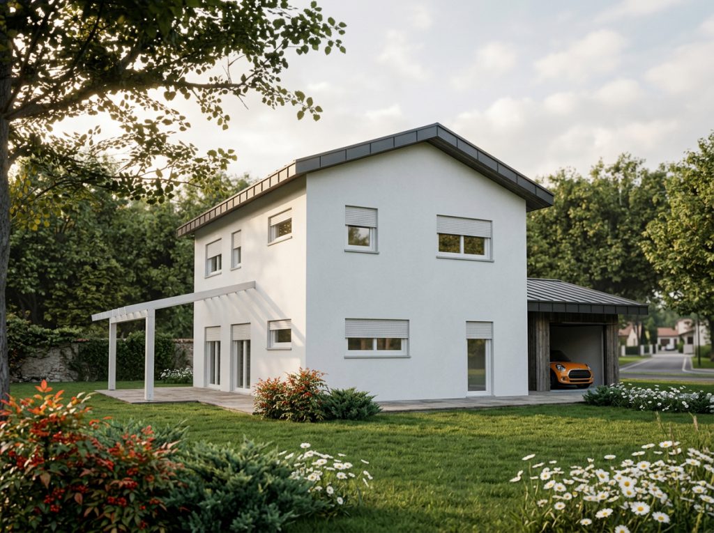 Biholz Casa Zeta con intonaco bianco - 003
